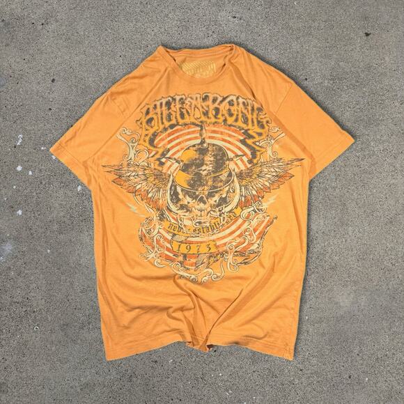 Y2K Billabong Surf Grunge Skull Wings Graphic T Shirt Size S 18x26 - Picture 1 of 7